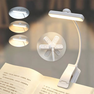 Clip On Book Light for Reading in Bed Eye Care USB C Rechargeable LED Reading Lamp with 3 Color Modes 5 Brightness Levels Flexible Gooseneck Kids Travel Lightweight Lamps