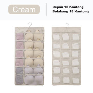 Gantungan pakaian dalam bra celana dalam gantung organizer underwears 2 sisi - 30 pouch