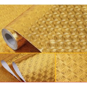 1 Mét Decal Dán Bếp 60cm Rộng Tráng Nhôm Chịu Nhiệt Có Keo - MÀU VÀNG