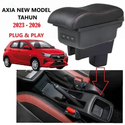 Perodua Axia Arm Rest USB Type C Port Armrest Console Box Storage Box Seat Gap Storage Side Back Seat Organizer Pocket Cup Holder Drink Holder Container Box Phone Charging Accessories Axia Old Axia New 2023
