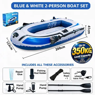 [Buy 1 Get 10] 5-7 Person Inflatable Boat Family Raft PVC Fishing Boat for Beach & Sea Trips