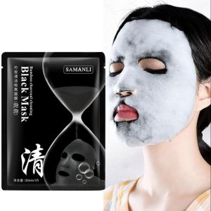 5pcs SAMANLI Bamboo Charcoal Cleansing Black Mask Samanli Bubble Mask / Samanli Gold Carnosine Honeycomb Mask 5pcs/ Box SG Ready Stock