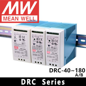 Original Mean Well DRC-40/60/100/180 Series meanwell DIN Rail Security Power Supply with Battery Charger UPS Function