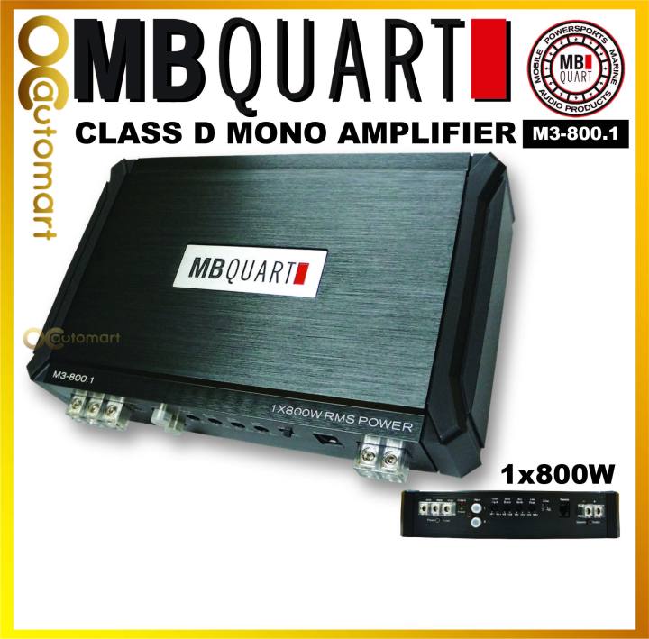 MB Quart Class D Monoblock Amplifier M3-800.1 Mono Block Amp For Woofer ...