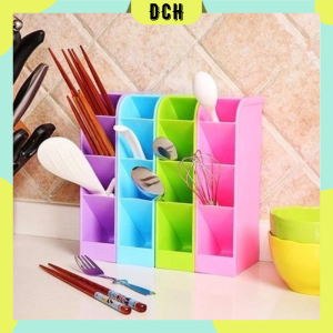DCH - Pen Holder / Rak Tempat Pulpen Pensil 4 Sekat Pastel Lucu-RANDOM