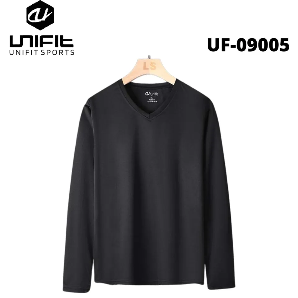 UF 09005 UNIFIT Men s Dri Fit Casual Long Sleeve Shirts Plain V Neck Lazada PH