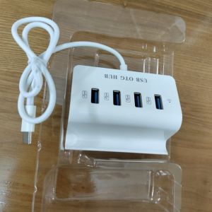 Type C ABS High Speed Mini 4 Ports USB 3.1 OTG HUB With Phone Tablet Holder