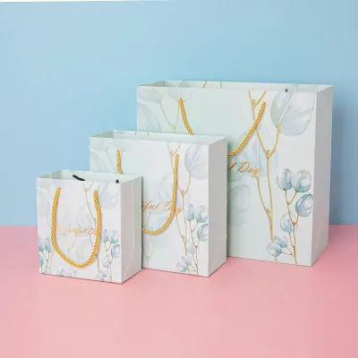 High Quality Marble Printing Gift Paper Bag Premium Thick Shopping Bag Wedding Birthday Snack Goodies Door Gift Bag