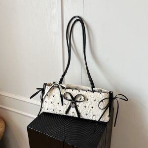 JEWELRY วายทูเค กระเป๋าสะพายไหล่โบว์ริบบอน หวาน ฝรั่งเศส กระเป๋าใต้แขนแบบฝรั่งเศส แฟชั่น การเดินทาง กระเป๋าใต้แขน ผู้หญิง