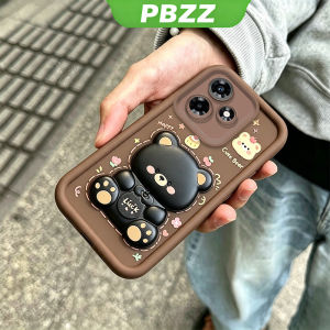 PBZZ Case for infinix hot 30 play hot 30i hot 40 play hot 40 5g phone casing Softcase shockproof Cover new design aesthetic with holder 360 ° rotate cute Bear for men JTXX3