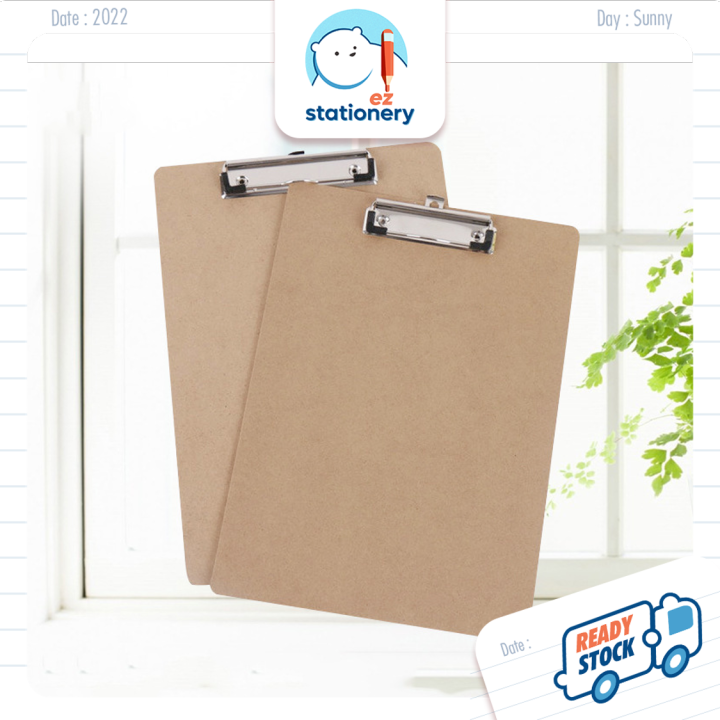 🇲🇾 Ready Stock MDF Clipboard A4 Size Wooden Wire Clip board Medium