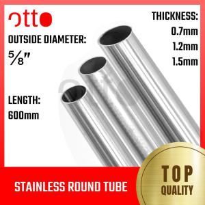 ROUND Stainless Tube Tubular (3/8" to 1-1/4" outside diameter) 600mm Length
