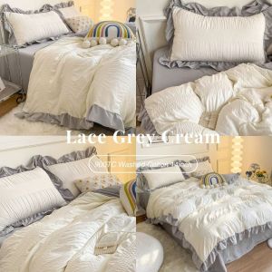 🇲🇾 𝗥𝗘𝗔𝗗𝗬 𝗦𝗧𝗢𝗖𝗞 𝟮𝟰𝗵𝗼𝘂𝗿𝘀 🚚 LACE SERIES 900TC 35CM Microfiber Bedsheets Set Quilt Cover Comforter Set