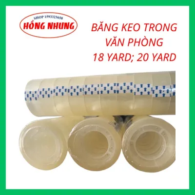 Băng keo trong cuộn nhỏ dùng cho văn phòng 18 yard/20 yard 1 cây 10 cuộn bản 1.8 cm.