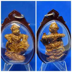Vintage & Collectibles Religious Item-Powerful Victory Phra Hanuman Ki Giant KieowGaew Prakasid 51 Nur Nawa(Brass MIxed)Lp Kalong  BE2551(2008) Wat Khao Laem 大名鼎鼎龙婆卡隆混合金属料战神哈怒曼佛牌已包好精美防水壳