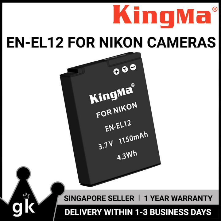 KingMa] 1150mAh EN-EL12 Camera Replacement Battery for Nikon