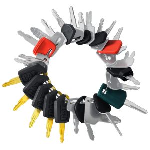 YASASHII 26 Heavy Equipment Keys Set Fits CAT Case JD Komatsu Kubota Yanmar Daewoo Hyster Takeuchi