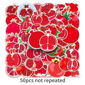 50pcs makanan buah Pomegranate kartun pelekat kalis air hiasan Laptop pelekat bagasi mudah alih
