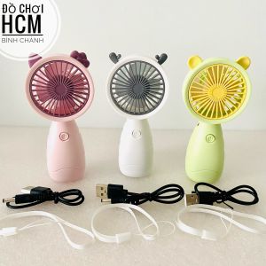 [KÈM DÂY SẠC] Đồ chơi trẻ em quạt cầm tay mini sạc pin dễ thương cho bé có dây móc tiện dụng tích điện JL8802