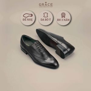Giày Tây Da Cột Dây Grace Saigon Oxford 191 Da Bò Êm Ái
