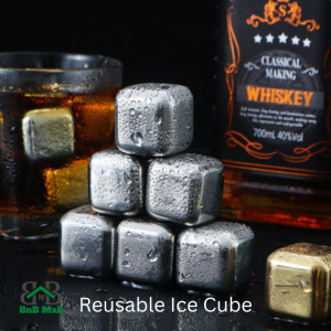 1pcs Reusable Stainless Steel Ice Cube 304 Food Grade Ice Maker Ice Cube Stone Rocks Whiskey Cubes Quick Frozen