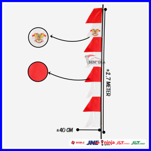 UMBUL UMBUL WARNA WARNI 5PCS - UMBUL UMBUL MERAH PUTIH
