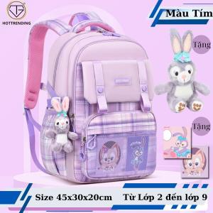 Balo Học Sinh Chống Gù VIP Charm Nổi Cấp 1 Cấp 2 Dễ Thương Dành Cho Bé Gái Chống Nước Chống Trầy