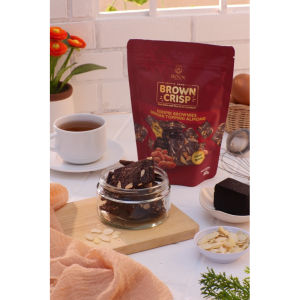 ROUX BROWN CRISP BROWNIES CRISPY KERING ALMOND 60g KERIPIK BROWNIS ENAK RENYAH NYOKLAT