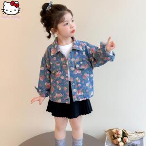 Christmas gifts Halloween Anime Cartoon Girls Denim Jacket Childrens Spring Autumn New Fashion Casual Tops Kawaii Sweet Comfortable Soft Denim Jacket