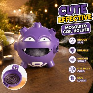Mosquito Coil Holder Tray Cartoon Koffing Design Heat Resistant Metal Stand Home Outdoor Decor