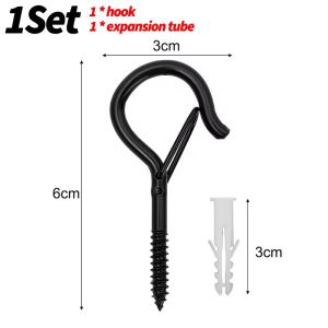 10sets Square String Lights Hanger Hooks with Safety Buckle Windproof Outdoor String Lights Anti Fall Screw Hooks Hardware