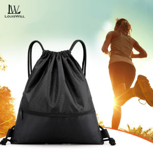 LouisWill Drawstring Backpack Bag Outdoor Waterproof Gym Backpack Sports Yoga Gym Swim Bag Nylon Fiber String Backpack for Kids Men Women