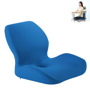 Seat Cushion Back Cushion 100% Memory Foam Seat Cushion for Office Chair 2 in 1 Chair Cushion - for Sciatica Tailbone Back Pain Relief Posture Correction with Non-Slip Bottom