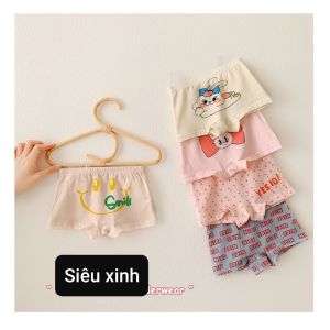 Hộp  5 quần lót cho bé gái cao cấp hoạ tiết COCACOLa chip đùi trẻ em từ 9-40kg