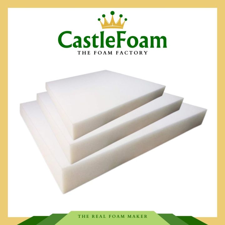 CastleFoam Meilleur 35/50D 4inch/10cm Thick Sponge High Density Foam Cushion Sofa Seat Couch Pad