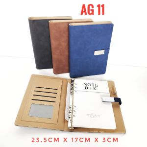 Ag 11 agenda kulit a5 binder souvenir promosi agenda custom cetak notebook