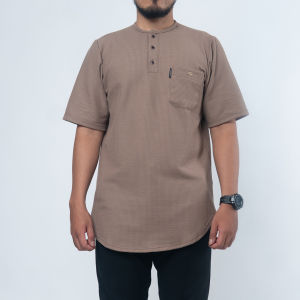 KHOIRUMMAH Koko Kurta Uwais - Koko Pria Dewasa - Kurta kasual Lengan Pendek - White