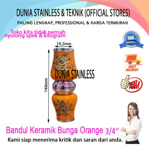 Bandul Bunga Keramik Orange 3/4" ornamen pagar railing