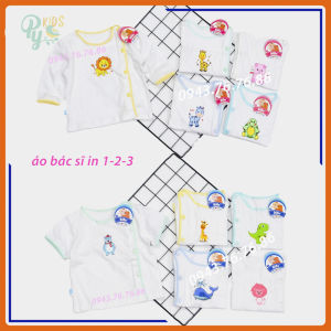 Áo bác sĩ hình in cotton 100% Bibo tay ngắn- tay dài cho bé sơ sinh từ 3-12 kg