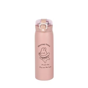 HISTO Straw Design Thermal Water Bottle 350ml/500ml Stainless Steel Insulated Cup Cartoon Vacuum Thermal Flask Kids