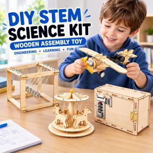 DIY Wooden STEM Science Kit Engineering Assembly Model Educational Learning Toy For 6+ Kids Creativity Build Gift