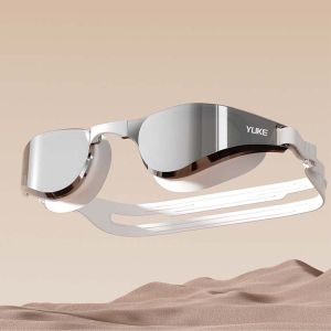MUQZI Electroplating Swimming Detachable Nosepiece Waterproof Anti-UV Swim Glasses with Storage Box Silicone Anti-fog Swim Eyewear Women