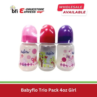 Babyflo Trio Pack 4oz Feeding Bottle