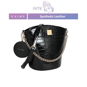SAIME | Crocodile Pattern Bucket Bag 鳄鱼纹水桶包 (S) - Aime Empire [READY STOCK]
