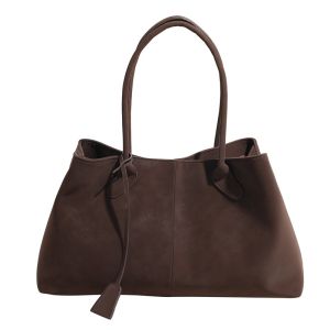 AE Vintage womens shoulder bag suede frosted tote bag large capacity for work and commuting high-end feel shoulder bag