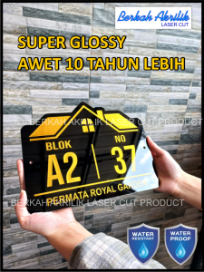 nomor rumah acrylicPremium modern minimalis tahan hujan dan panas matahari