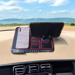 LBX Tempat Dudukan Phone Holder Cover Alas Anti Slip Aksesoris Koin Kacamata Kunci Mobil Dashboard Mobil Multifunctional Keset Karet Anti Selip Licin Mobil Car Mat Pengenal Mobil Dengan 13 Angka Tag Nomor HP Handphone Phone Number Plat Parking 360 25x18