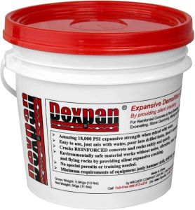 Dexpan Expansive Demolition Grout 11Lb. Bucket for Rock Breaking Concrete Cutting Excavating. Alternative to Demolition Jack Hammer Breaker Jackhammer Concrete Saw Rock Drill (DEXPAN11lLBSBAG1)(77-104 F)