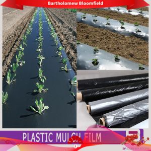 High-Density Black Plastic Mulch Film 2.65ft x 600m 20 Microns Durable Garden Bed Coverage for Pest Control & Soil Conservation