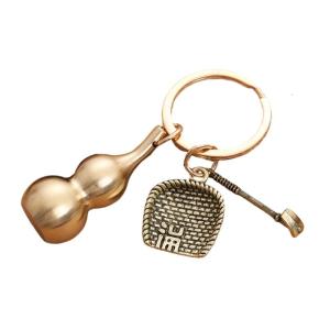 Hollow Designs Brass Gourd Keyring Offering Durability And Styles Portable for Personalize Accessories Enthusiasts